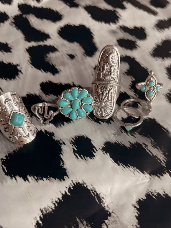 Turquoise Twist Rings